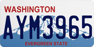 WA license plate AYM3965