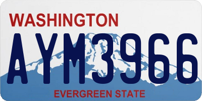 WA license plate AYM3966
