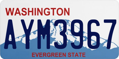 WA license plate AYM3967