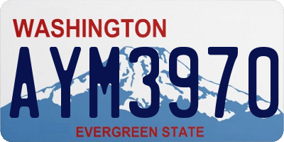 WA license plate AYM3970