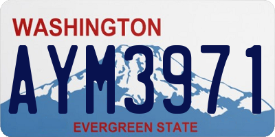 WA license plate AYM3971