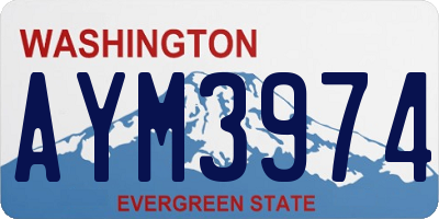 WA license plate AYM3974