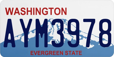 WA license plate AYM3978