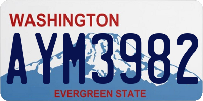 WA license plate AYM3982
