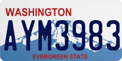 WA license plate AYM3983