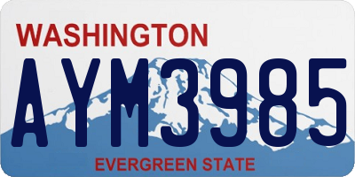 WA license plate AYM3985