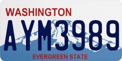 WA license plate AYM3989