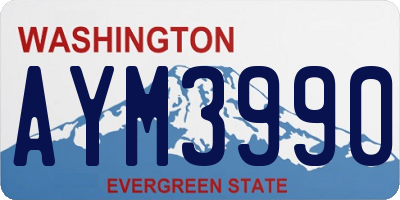 WA license plate AYM3990