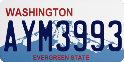 WA license plate AYM3993