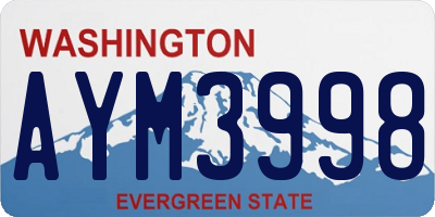 WA license plate AYM3998