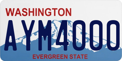 WA license plate AYM4000