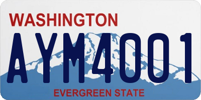 WA license plate AYM4001