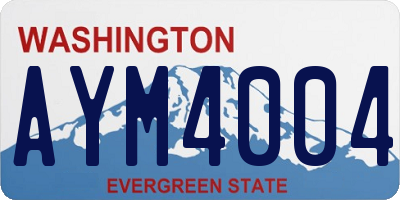 WA license plate AYM4004