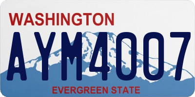 WA license plate AYM4007