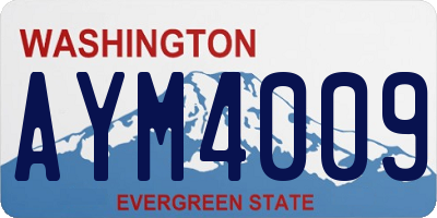 WA license plate AYM4009