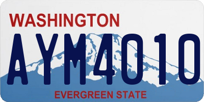 WA license plate AYM4010