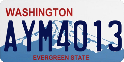 WA license plate AYM4013