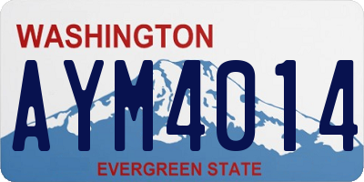 WA license plate AYM4014
