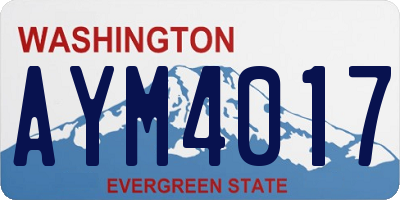 WA license plate AYM4017