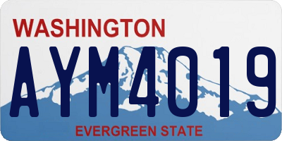 WA license plate AYM4019