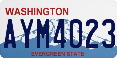 WA license plate AYM4023
