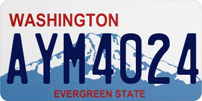 WA license plate AYM4024