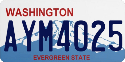 WA license plate AYM4025