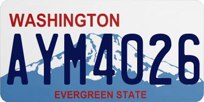 WA license plate AYM4026
