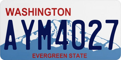 WA license plate AYM4027