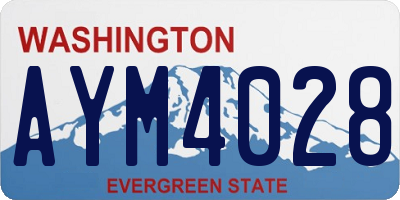 WA license plate AYM4028