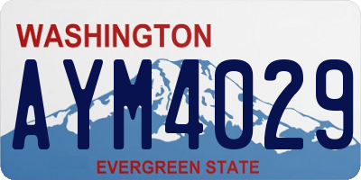 WA license plate AYM4029