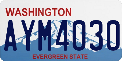 WA license plate AYM4030
