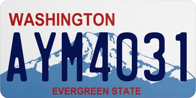 WA license plate AYM4031