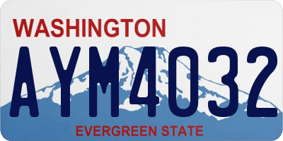 WA license plate AYM4032