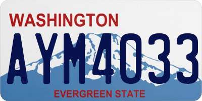 WA license plate AYM4033