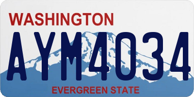 WA license plate AYM4034