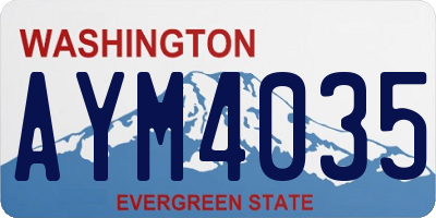 WA license plate AYM4035