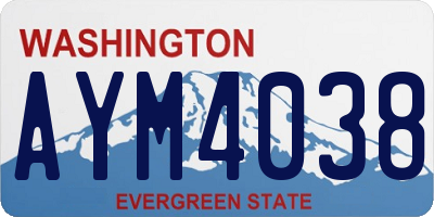 WA license plate AYM4038
