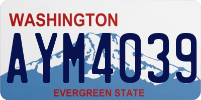 WA license plate AYM4039