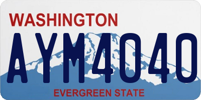 WA license plate AYM4040