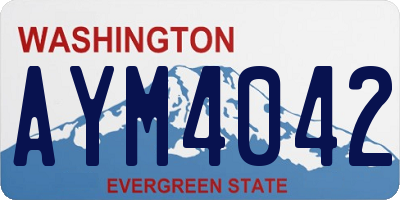 WA license plate AYM4042