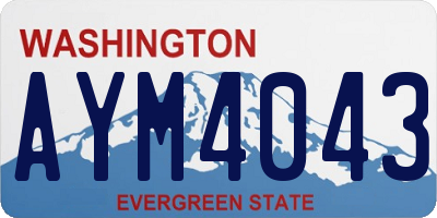 WA license plate AYM4043