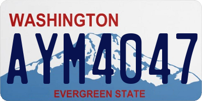 WA license plate AYM4047