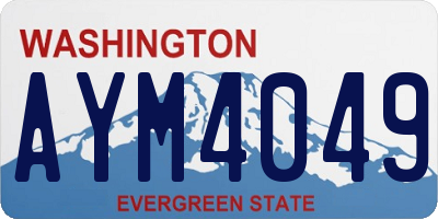 WA license plate AYM4049