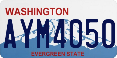 WA license plate AYM4050