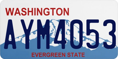WA license plate AYM4053