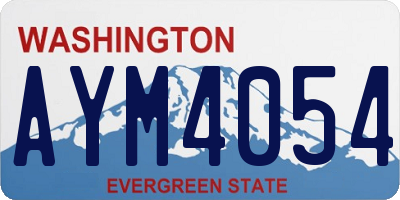 WA license plate AYM4054