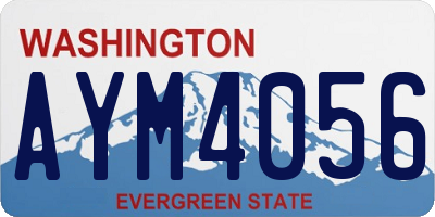WA license plate AYM4056