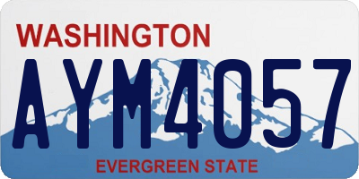 WA license plate AYM4057