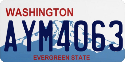 WA license plate AYM4063